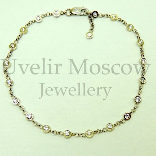 Браслет на руку из белого золота с бриллиантами