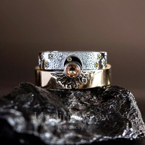 Обручальные кольца «Солнце и Луна»