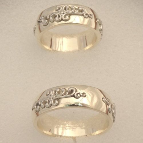 Кольца обручальные с ажурными вензелями