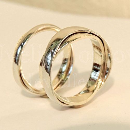 Парные обручальные кольца «onda» из желтого золота
