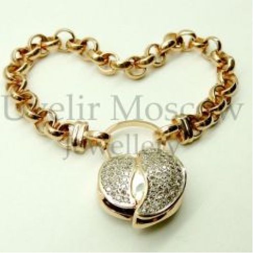 Авторский браслет из красного золота с бриллиантами