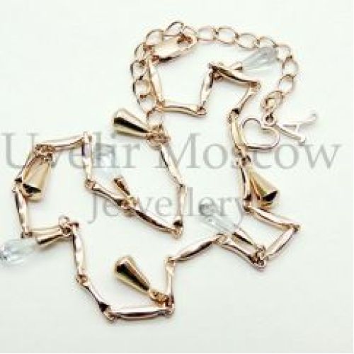 Браслет из красного золота с аквамаринами