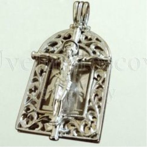 Двойная подвеска из белого золота