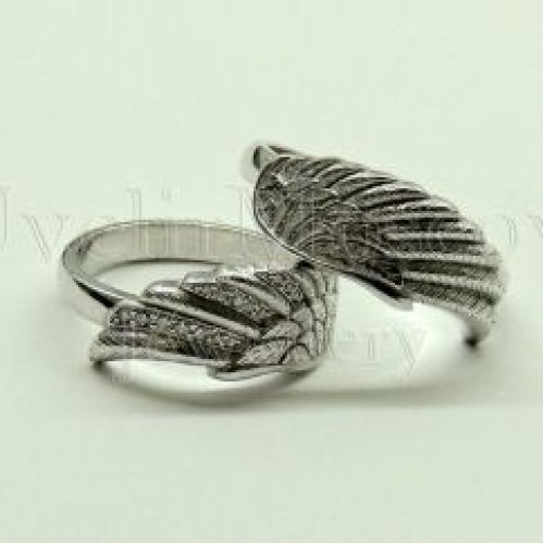 Кольца обручальные «Крылья Купидона» из белого золота