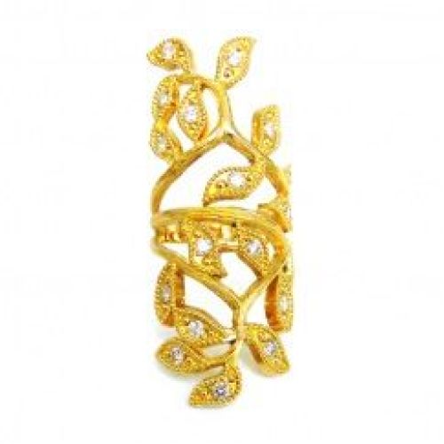 Кольцо «Флора» из желтого золота 750 пробы с бриллиантами