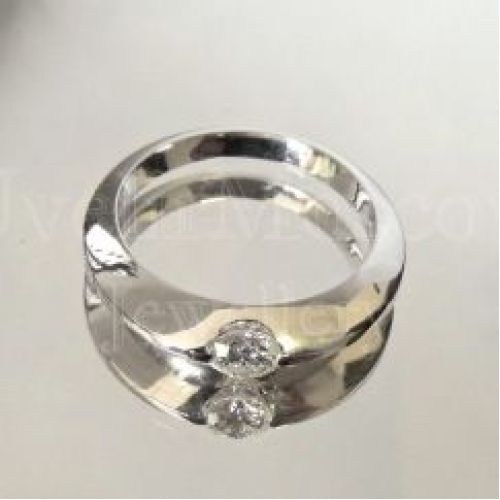 Кольцо из белого золота с бриллиантом в стиле Модерн