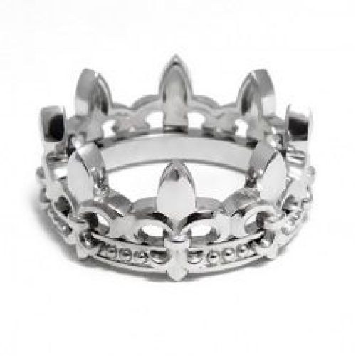 Кольцо-корона «Французские лилии» из белого золота