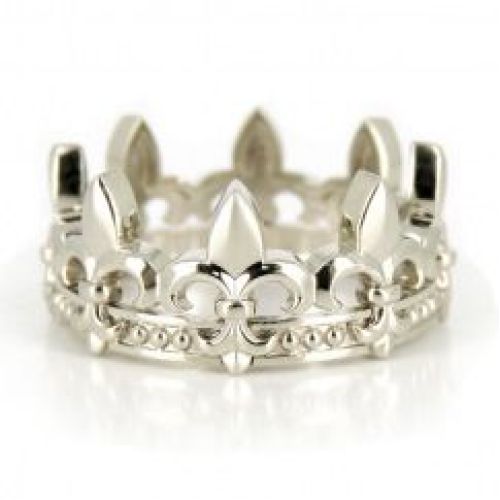 Кольцо «Корона» из белого золота в стиле французских лилий
