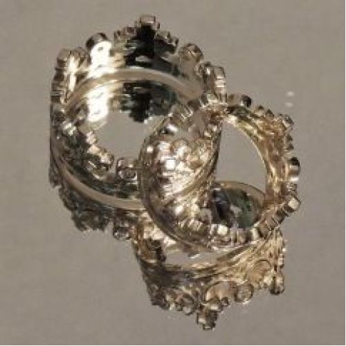 Кольцо «Корона» с бриллиантами из белого золота