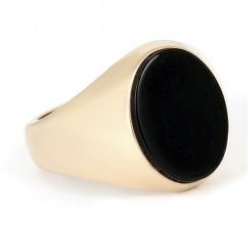 Мужская золотая печатка с ониксом