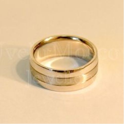 Мужское обручальное кольцо «triplex» из желтого золота