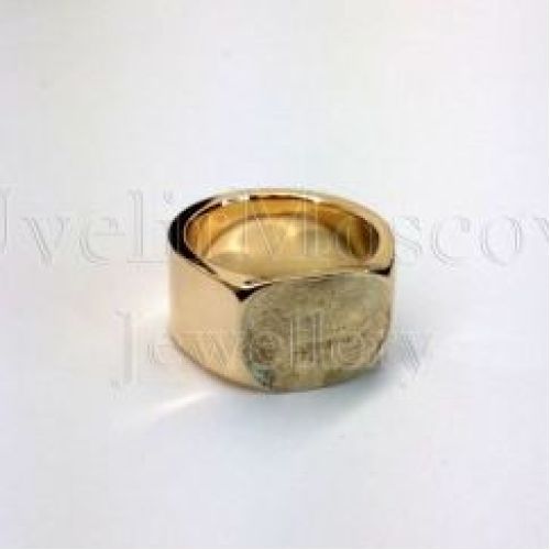 Обручальное кольцо из красного золота с отпечатком пальца