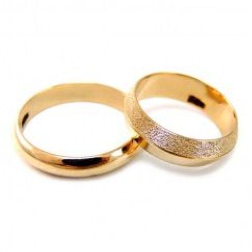 Парные обручальные кольца из желтого золота 585 пробы