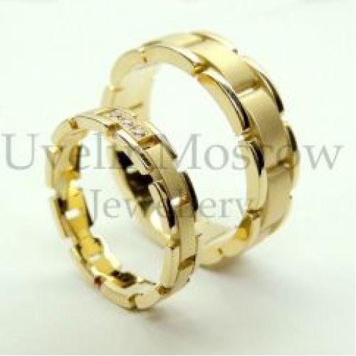 Парные обручальные кольца в виде браслета