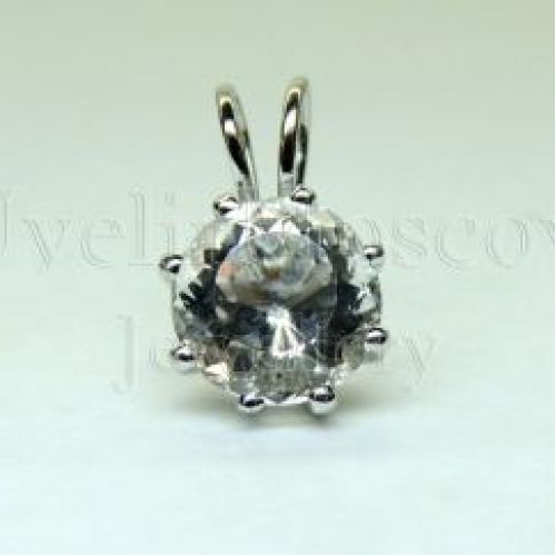 Подвеска из белого золота с крупным бриллиантом