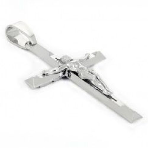 Подвеска-крест «Распятие» из белого золота