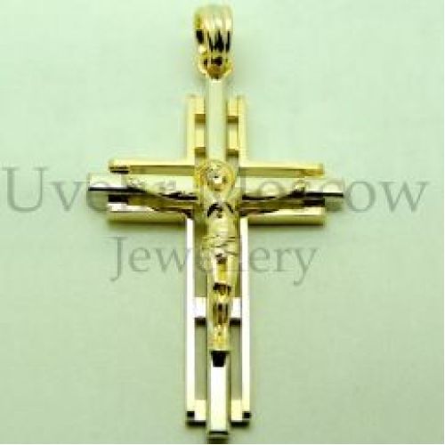 Подвеска «Распятие» из комбинированного золота