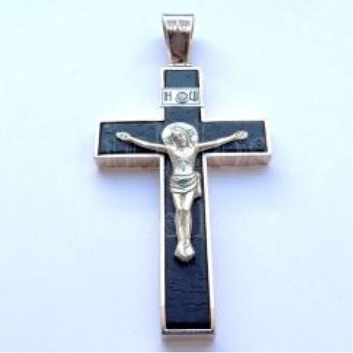 Подвеска «Распятие» в виде креста из красного и желтого золота