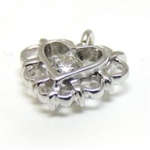 Подвеска «Сердечко» из платины с бриллиантом