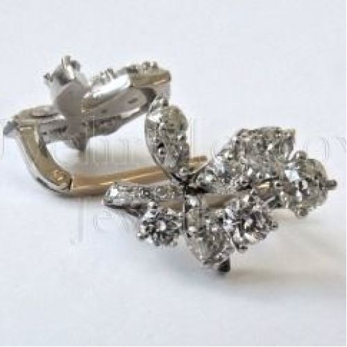 Серьги «Флора» из белого золота с бриллиантами