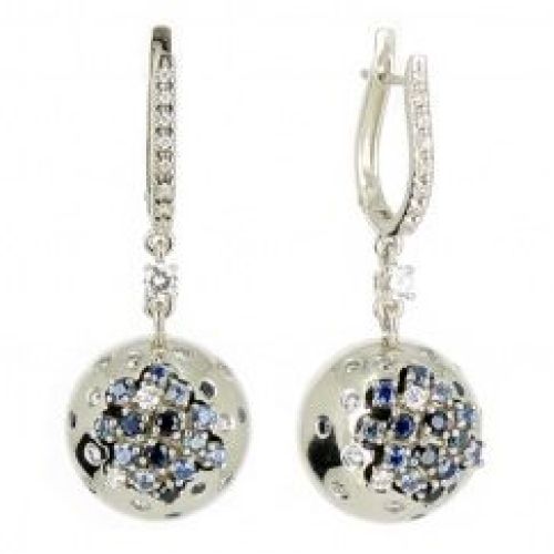 Серьги из белого золота в стиле damiani