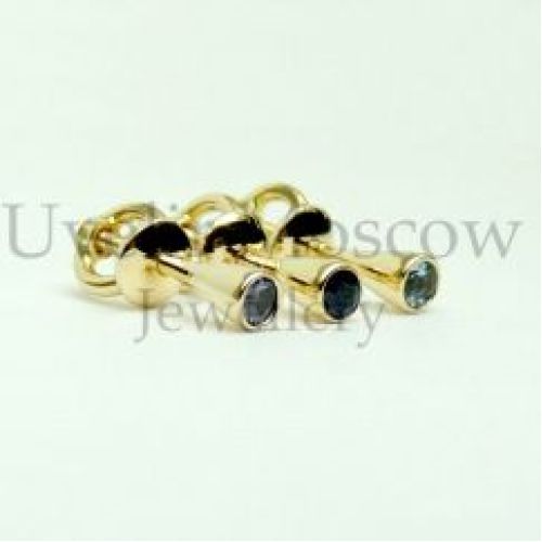 Серьги «Настроение» из желтого золота с драгоценными камнями