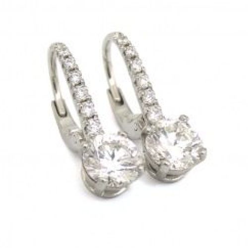 Серьги с бриллиантами из платины 950 пробы