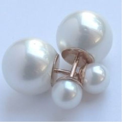 Серьги с жемчугом и майоликой