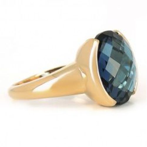 Золотое кольцо с топазом «london sky»