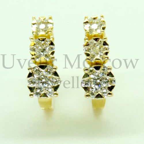 Золотые серьги с бриллиантами на заказ