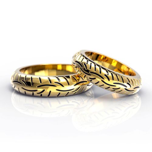 Обручальные кольца-шины из желтого золота