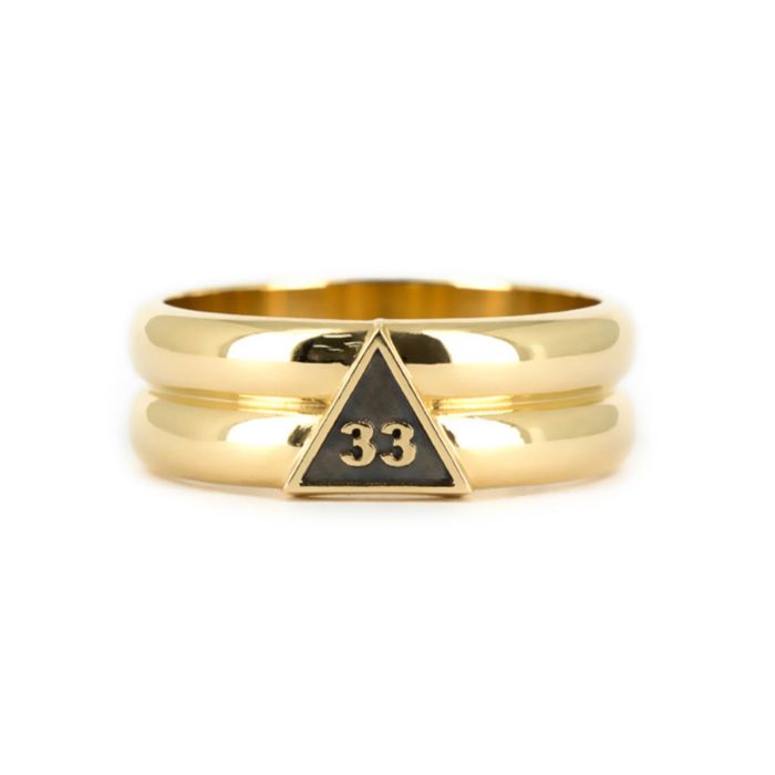 Мужское кольцо с надписью 33 в треугольнике с чернением на заказ