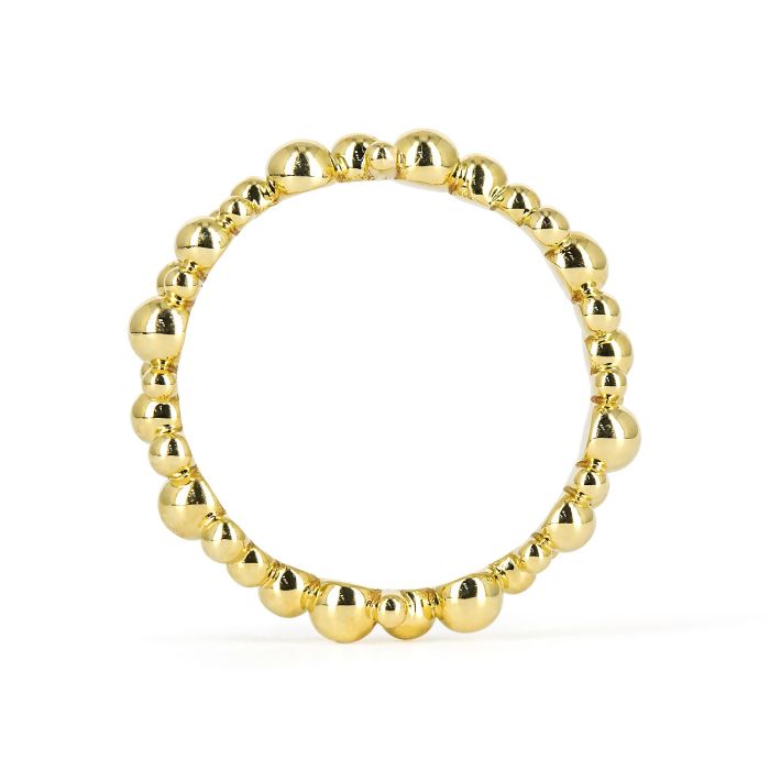 Обручальное кольцо «Пузырьки» из желтого золота