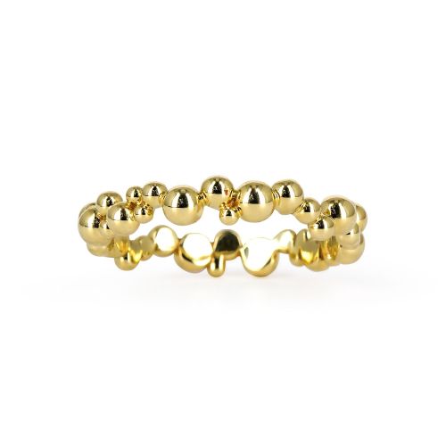 Обручальное кольцо «Пузырьки» из желтого золота