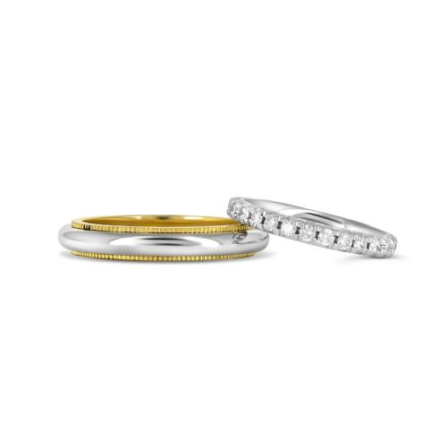 Классические обручальные кольца из золота  платины с бриллиантами