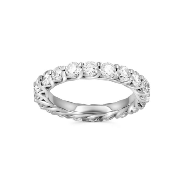 Кольцо дорожка из белого золота с бриллиантами