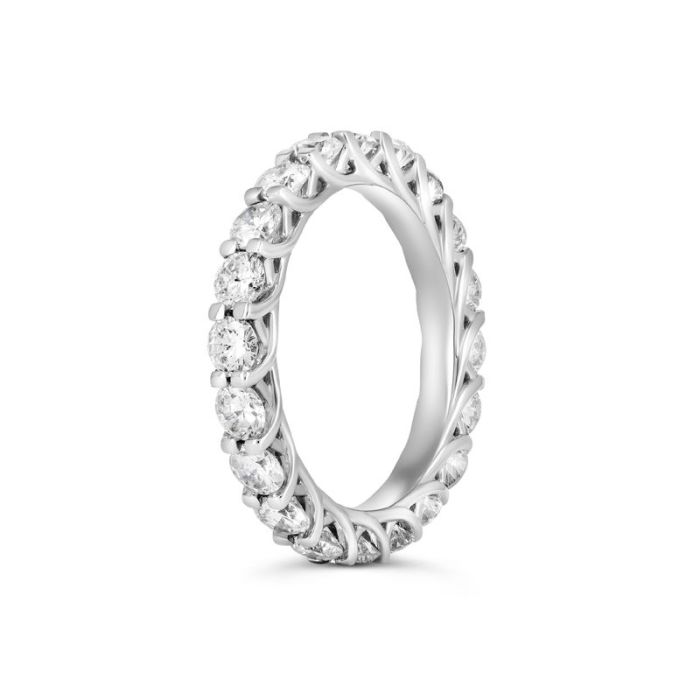 Кольцо дорожка из белого золота с бриллиантами