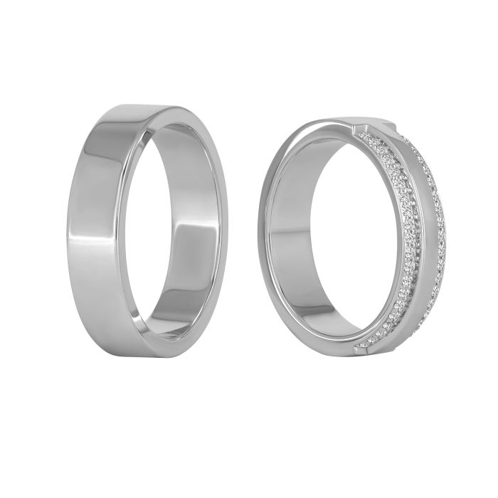 Обручальные кольца с бриллиантовой дорожкой