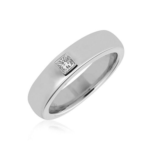 Золотое обручальное кольцо с бриллиантом 