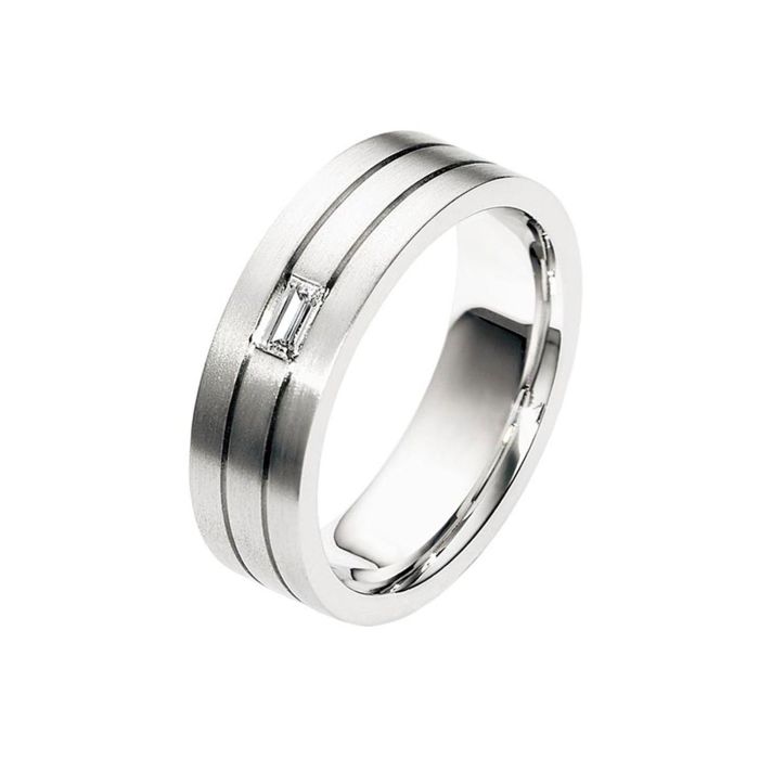 Обручальное кольцо мужское с бриллиантом