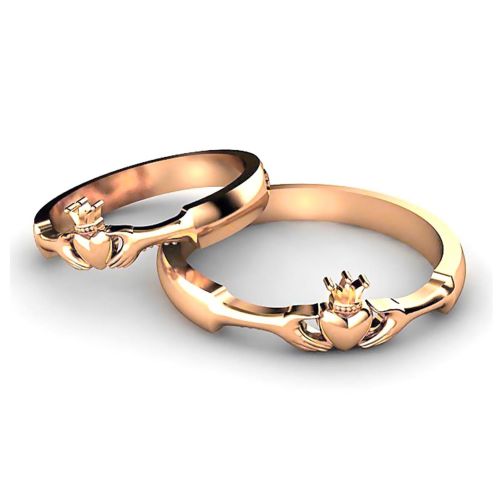 Классические обручальные кольца «Кладдах» из красного золота