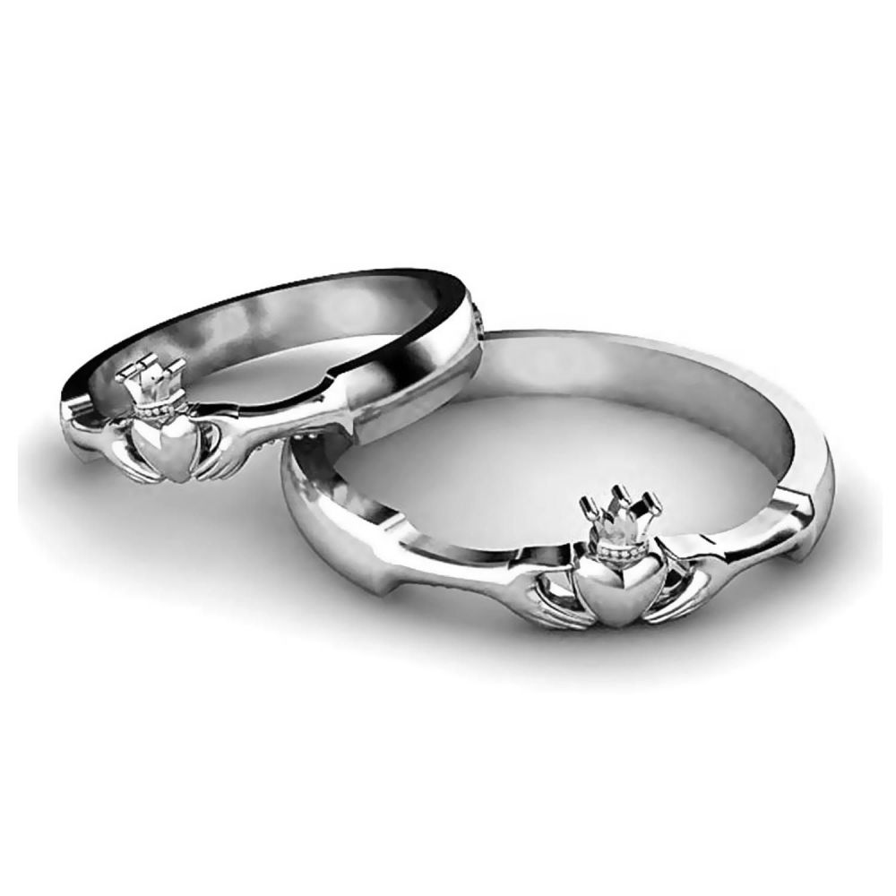 Классические обручальные кольца «Кладдах» из серебра на заказ