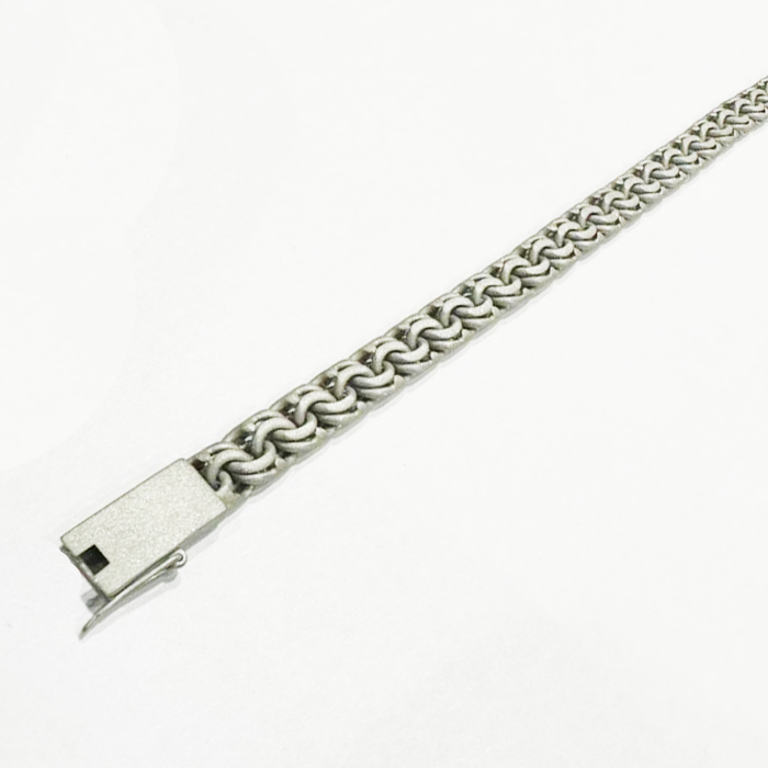 Мужской платиновый браслет плетения «Бисмарк»