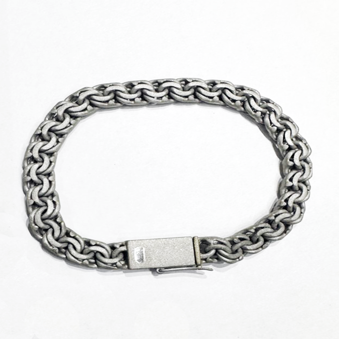 Мужской платиновый браслет плетения «Бисмарк»