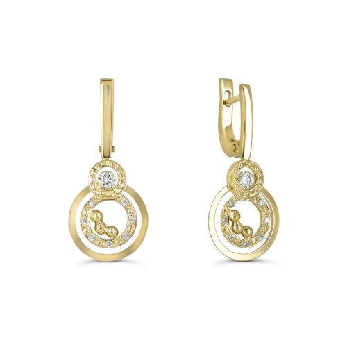 Золотые серьги с бриллиантами в стиле Chopard