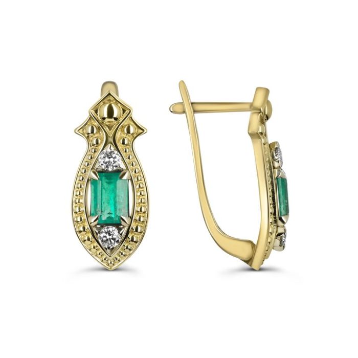 Серьги с изумрудами