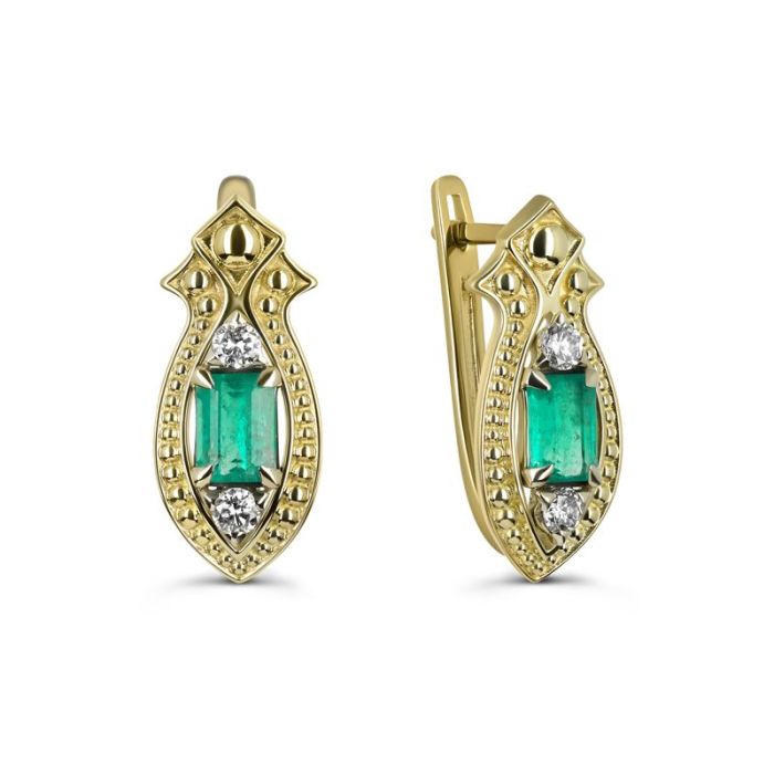 Серьги с изумрудами