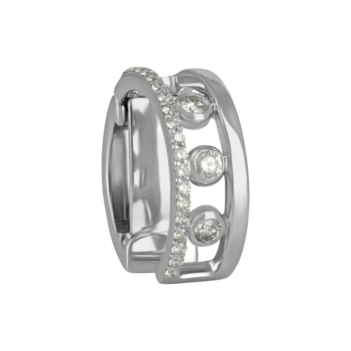 Серьга-каффа из белого золота с бриллиантами