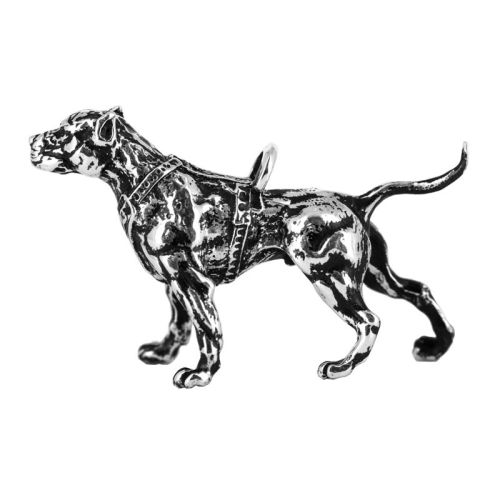 Серебряный брелок в виде собаки