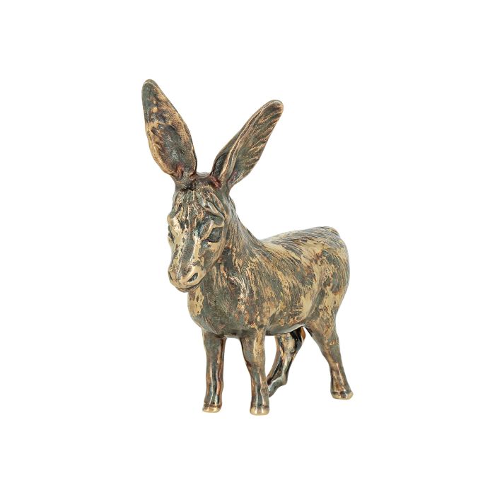 Настольное украшение из красного золота "Ослик" покрытое темное патиной